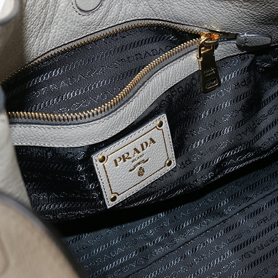 中古 プラダ ショルダーバッグ レディース ブランド PRADA ワンショルダーバッグ レザー 1BC051 2E8K F0572 グレー バッグ USDPR96681011