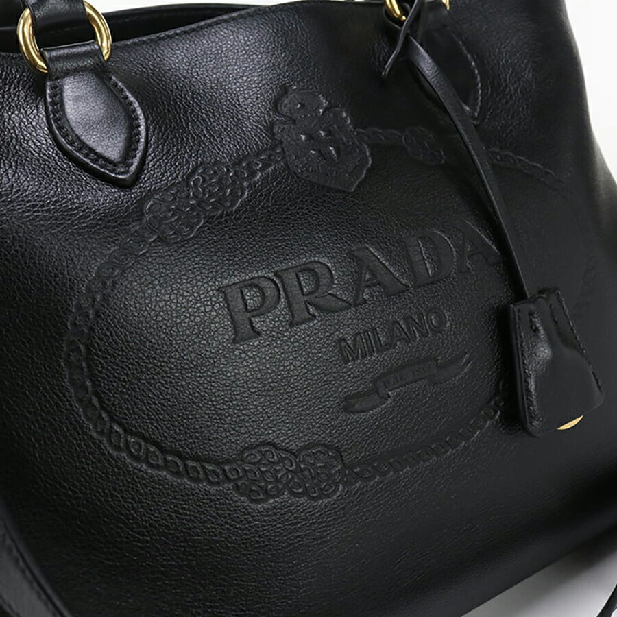 中古 プラダ トートバッグ レディース ブランド PRADA 2WAY レザー 1BA579 ブラック バッグ USDPR97114011