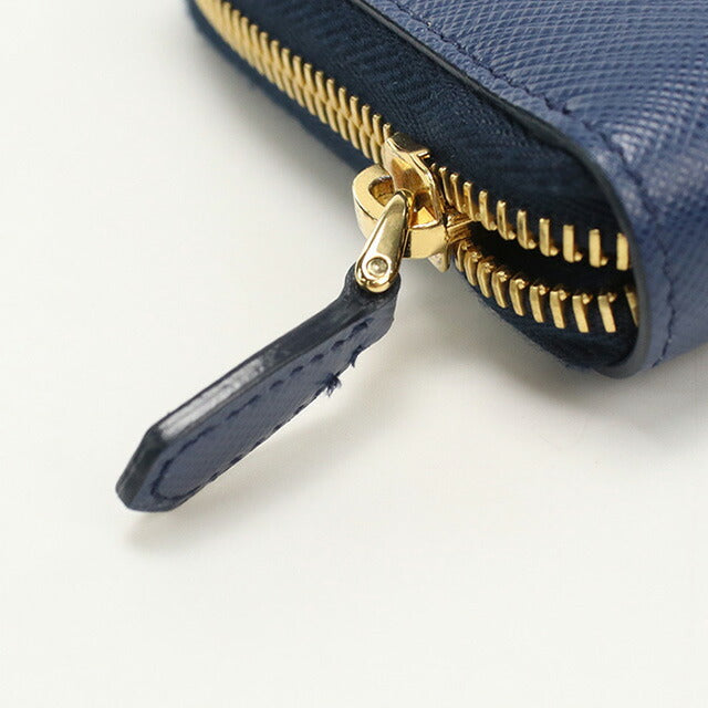 中古 プラダ 長財布ラウンドファスナー メンズ ブランド PRADA ジップアラウンド長財布 レザー ブルー 財布 USDPR97880011