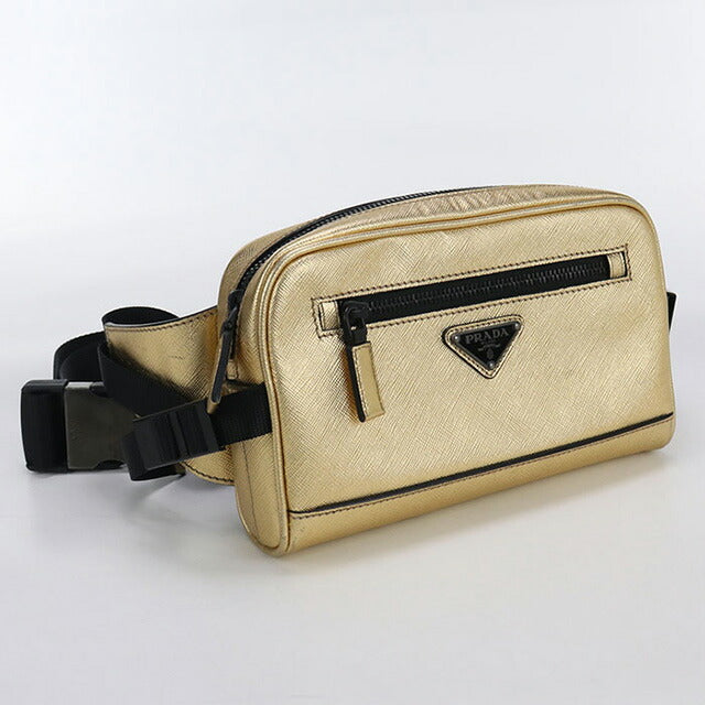 Used Prada body bag ladies brand PRADA belt bag leather 2VL012 9Z2 F0W3L gold bag USDPR98043011