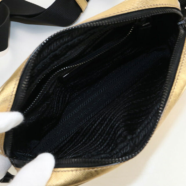 Used Prada body bag ladies brand PRADA belt bag leather 2VL012 9Z2 F0W3L gold bag USDPR98043011