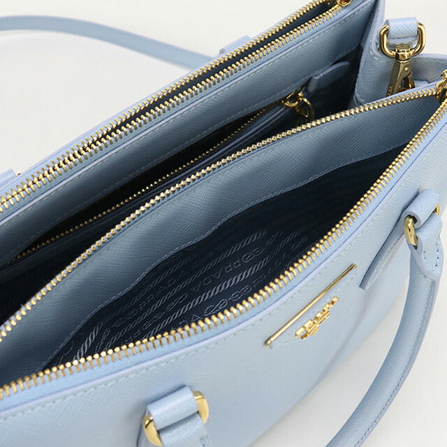 中古 プラダ トートバッグ レディース ブランド PRADA ガレリア ミディアム 2WAY 1BA863 NZV F0076 ブルー バッグ USDPR98054011