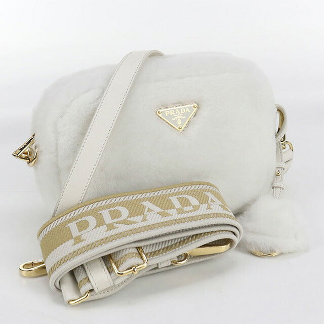 中古 プラダ 斜め掛け ショルダーバッグ レディース ブランド PRADA 1BH192 2EC9 F0009 ホワイト バッグ USDPR98106011