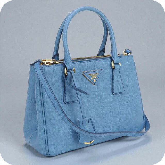 良品✨ プラダ 2wayバッグ レザー ライトブルー 0KV 良品✨ プラダ 2wayバッグ レザー ライトブルー 0KV 良品✨ プラダ