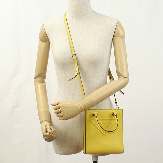 Used Prada handbag ladies brand PRADA 2WAY handbag 1BA333 yellow bag USDPR98591011