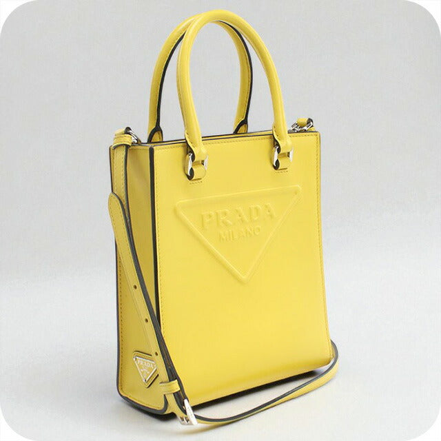 Used Prada handbag ladies brand PRADA 2WAY handbag 1BA333 yellow bag USDPR98591011