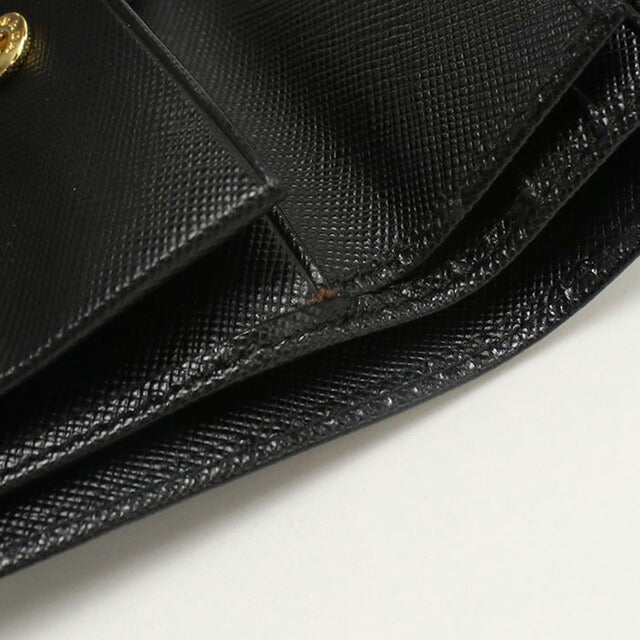 中古 プラダ 二折財布 レディース ブランド PRADA サフィアーノレザー財布 レザー 1MV204 QWA F0002 ブラック 財布 USDPR98802011