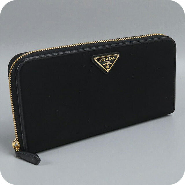 中古 プラダ 長財布ラウンドファスナー レディース ブランド PRADA ジップアラウンド長財布 ブラック 財布 USDPR99348011