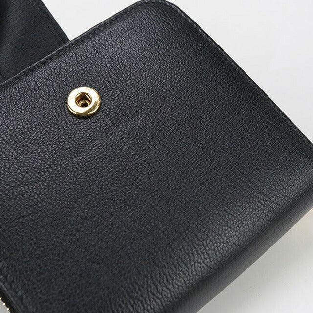 中古 サンローラン 二折財布 レディース ブランド SAINT LAURENT コンパクトジップウォレット レザー 568985 ブラック 財布 USDSL102985011