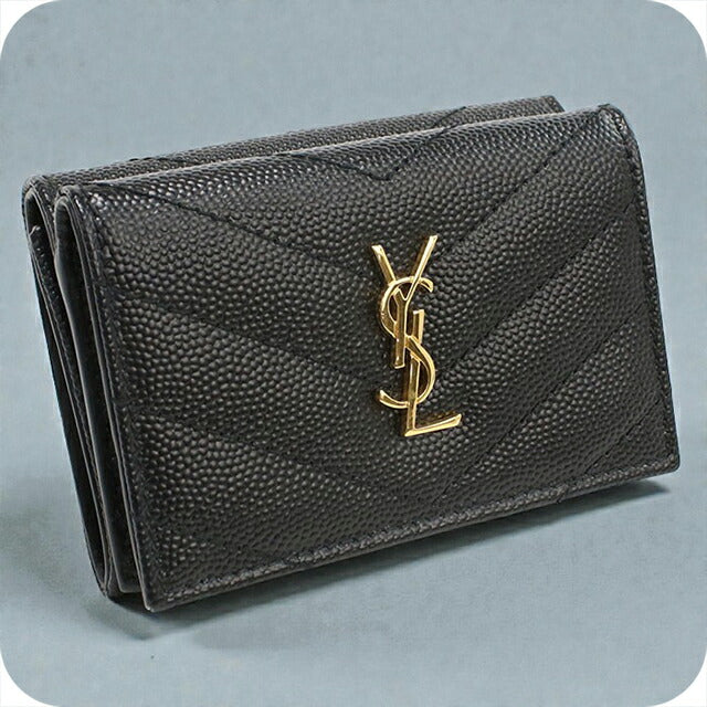 中古 サンローラン 三つ折り財布 レディース ブランド SAINT LAURENT モノグラム オリガミタイニーウォレット 668274 ブラック 財布 USDSL103689011