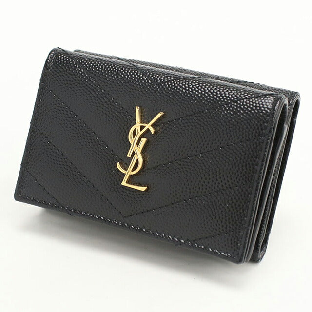 中古 サンローラン 三つ折り財布 レディース ブランド SAINT LAURENT モノグラム オリガミタイニーウォレット 668274 ブラック 財布 USDSL103689011