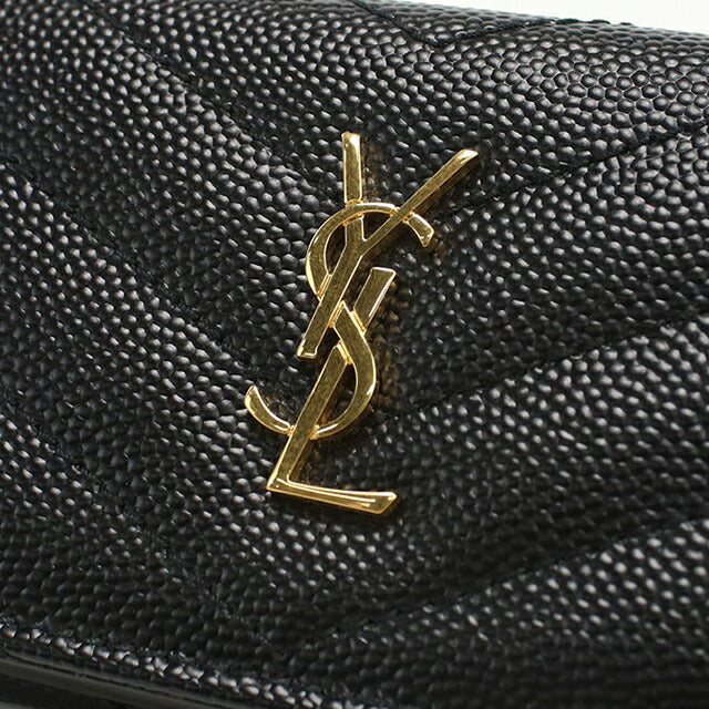 中古 サンローラン 三つ折り財布 レディース ブランド SAINT LAURENT モノグラム オリガミタイニーウォレット 668274 ブラック 財布 USDSL103689011