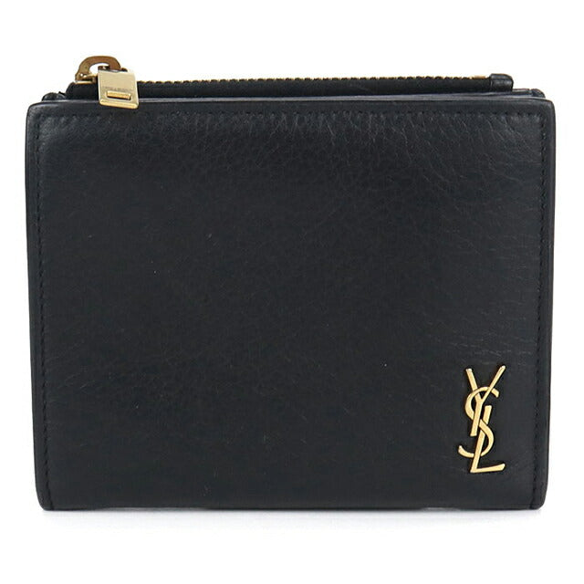 中古 サンローラン 二つ折り財布 レディース ブランド SAINT LAURENT 635265 ブラック 財布 USDSL103695011