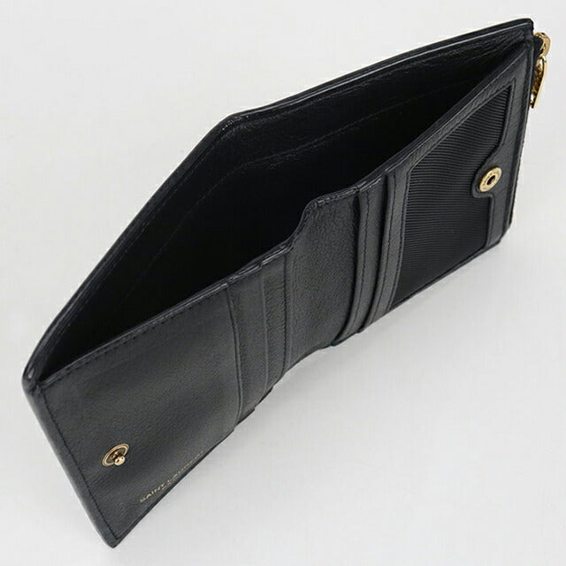 中古 サンローラン 二つ折り財布 レディース ブランド SAINT LAURENT 635265 ブラック 財布 USDSL103695011