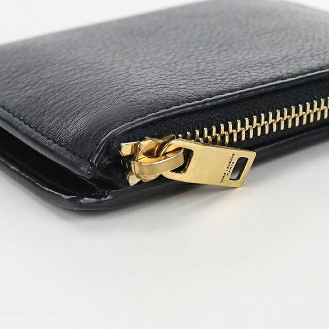 中古 サンローラン 二つ折り財布 レディース ブランド SAINT LAURENT 635265 ブラック 財布 USDSL103695011