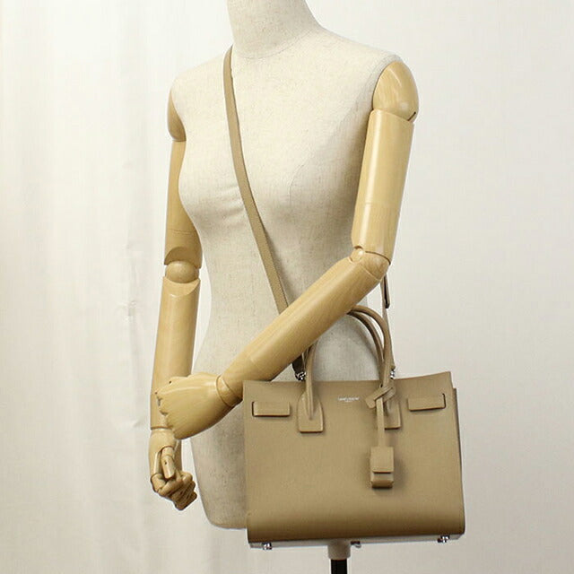 中古 サンローラン トートバッグ レディース ブランド SAINT LAURENT サック ド ジュール ベイビー レザー 421863 ベージュ バッグ USDSL103878011