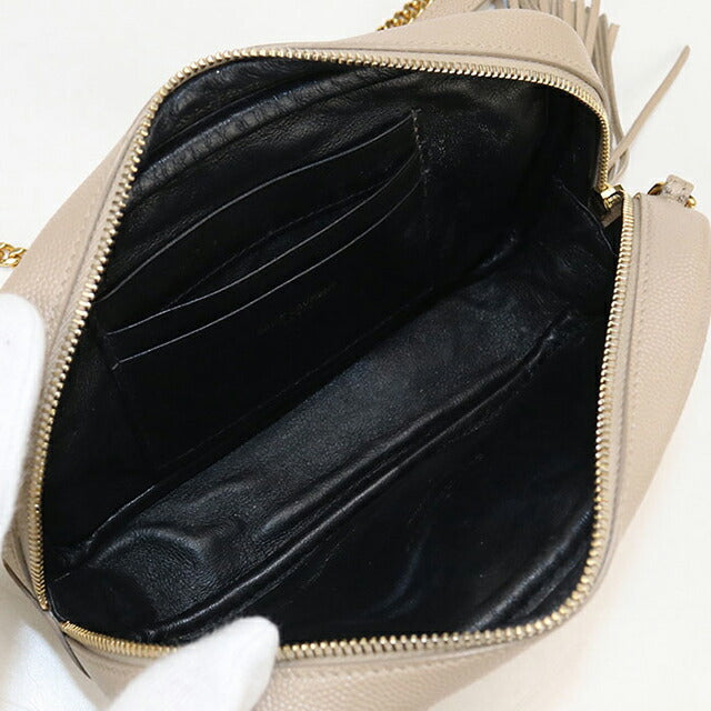 中古 サンローラン 斜め掛け ショルダーバッグ レディース ブランド SAINT LAURENT ルー ミニバッグ 612579 ベージュ バッグ USDSL104764011