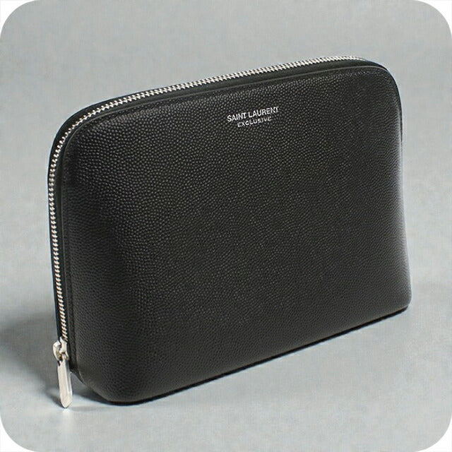 Used Saint Laurent Pouch Unisex Brand SAINT LAURENT Leather 565962 Black Bag USDSL105697011