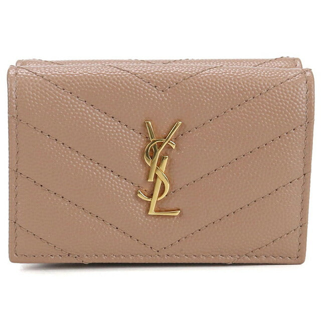 中古 サンローラン 三つ折り財布 レディース ブランド SAINT LAURENT モノグラムオリガミ タイニーウォレット 668274 ピンク 財布 USDSL106614011