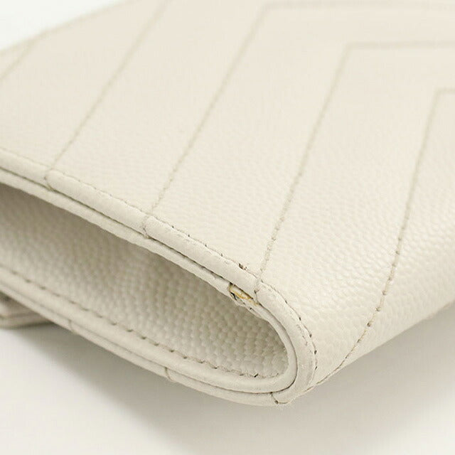 中古 サンローラン 名刺入れ レディース ブランド SAINT LAURENT モノグラム スモールエンベロープウォレット 414404 ホワイト 小物 USDSL107386011