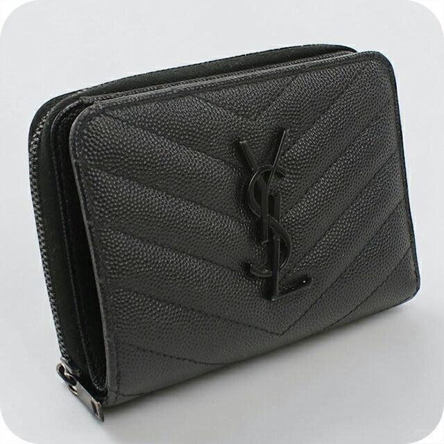 中古 サンローラン 二つ折り財布 二折財布 レディース ブランド SAINT LAURENT モノグラム コンパクト ジップアラウンドウォレット 403723 USDSL112042011