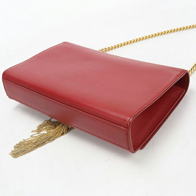 中古 サンローラン ショルダーバッグ レディース ブランド SAINT LAURENT ケイト タッセル ミディアム 354119 レッド USDSL112346011