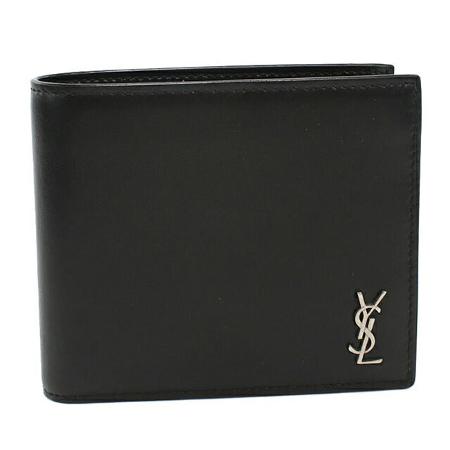 中古 サンローラン 二つ折り財布 二折財布 メンズ ブランド SAINT LAURENT タイニーカサンドラEW コインパース付きウォレット 610193 USDSL112707011