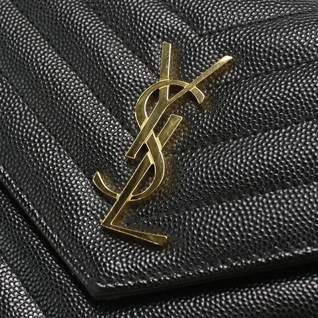 中古 サンローラン チェーンウォレット レディース ブランド SAINT LAURENT カサンドラ レザー 393953 ブラック USDSL113005011