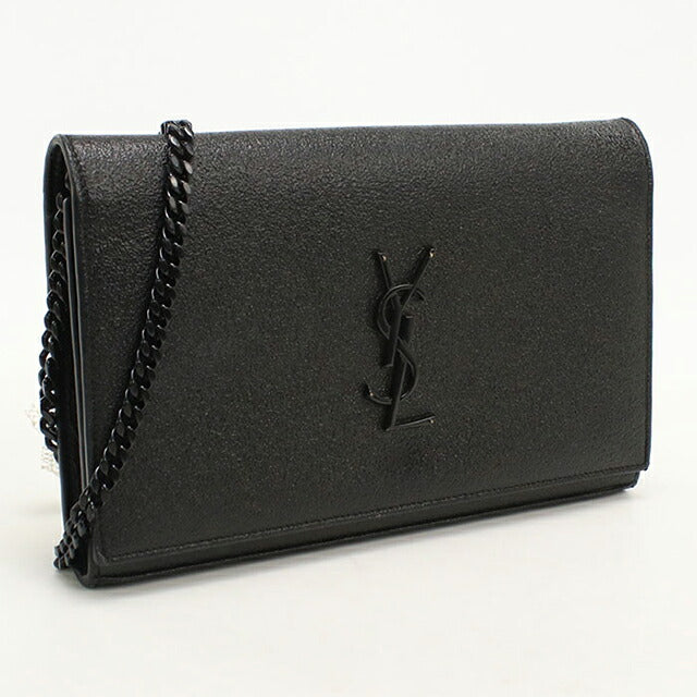 中古 サンローラン チェーンウォレット レディース ブランド SAINT LAURENT YSLモノグラム レザー 377829 ブラック USDSL113581011