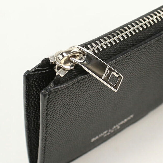 中古 サンローラン コインケース ユニセックス ブランド SAINT LAURENT フラグメント ジップポーチ レザー 609362 ブラック USDSL113583011