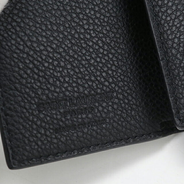 中古 サンローラン 三つ折り財布 三折財布 レディース ブランド SAINT LAURENT コンパクトウォレット レザー 607925 ブラック USDSL113889011
