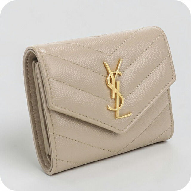 中古 サンローラン 三つ折り財布 三折財布 レディース ブランド SAINT LAURENT カサンドラ マルチフォールドウォレット レザー 692061 USDSL113983011