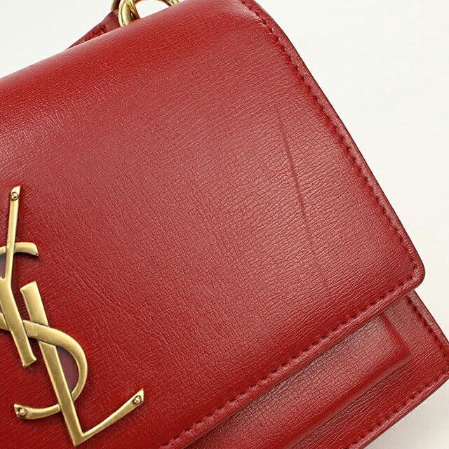 中古 サンローラン ショルダーバッグ レディース ブランド SAINT LAURENT チェーン 533026 レッド USDSL114057011