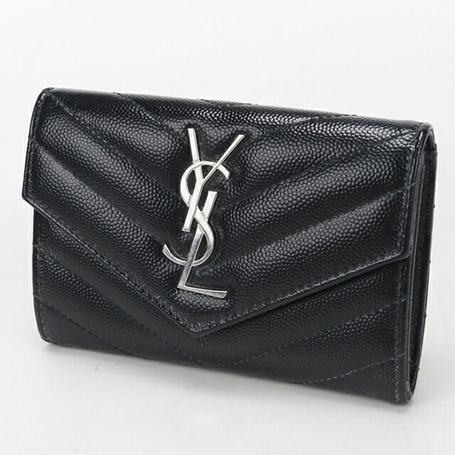 中古 サンローラン 二つ折り財布 二折財布 レディース ブランド SAINT LAURENT モノグラム スモール エンベロープウォレット 414404 USDSL114128011