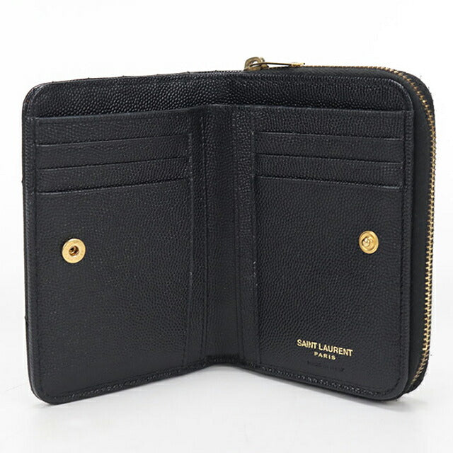 中古 サンローラン 二つ折り財布 二折財布 レディース ブランド SAINT LAURENT カサンドラ バイフォールド ウォレット レザー 403723 USDSL114134011