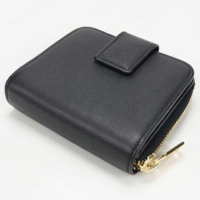 中古 サンローラン 二つ折り財布 二折財布 レディース ブランド SAINT LAURENT レザー 352906 ブラック USDSL114543011