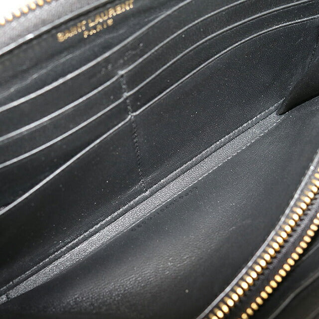 中古 サンローラン 長財布ラウンドファスナー レディース ブランド SAINT LAURENT カサンドラ ジップアラウンドウォレット 630201 ブラック USDSL115716011