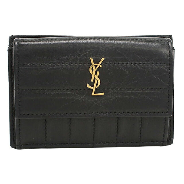 中古 サンローラン コインケース コンパクト レディース ブランド SAINT LAURENT フラグメントケース カードケース 553419 ブラック USDSL116657011