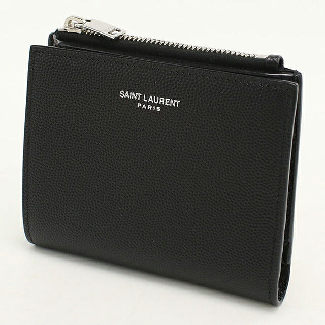 中古 サンローラン 二つ折り財布 二折財布 コンパクト ユニセックス ブランド SAINT LAURENT 575789 ブラック USDSL116908011