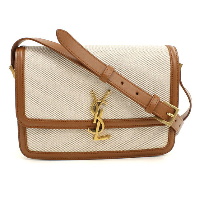 中古 サンローラン ショルダーバッグ レディース ブランド SAINT LAURENT ソルフェリーノ ミディアム レザー 634305 ベージュ USDSL117708011
