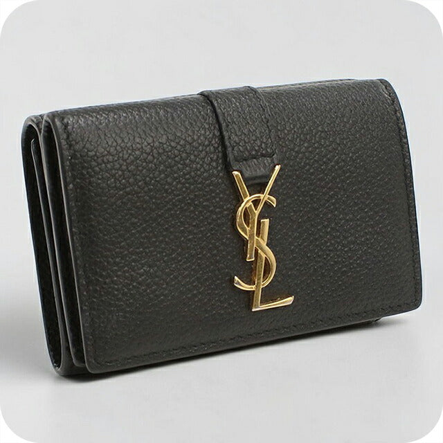 中古 サンローラン 三つ折り財布 三折財布 コンパクト レディース ブランド SAINT LAURENT YSLライン オリガミ タイニーウォレット 669959 USDSL119552011