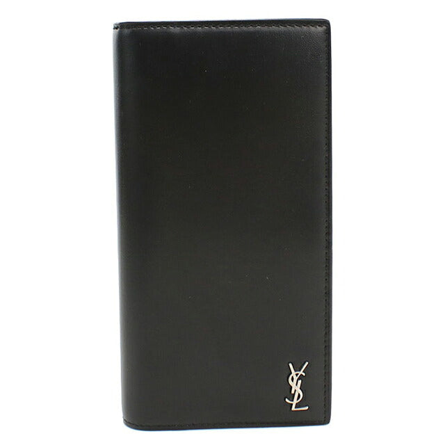 中古 サンローラン 長財布二折 メンズ ブランド SAINT LAURENT タイニー カサンドラ コチネンタルウォレット 607746 ブラック USDSL119587011