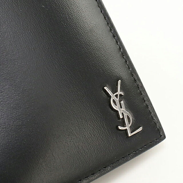 中古 サンローラン 長財布二折 メンズ ブランド SAINT LAURENT タイニー カサンドラ コチネンタルウォレット 607746 ブラック USDSL119587011