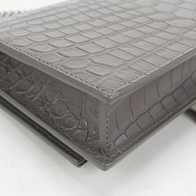 中古 サンローラン チェーンウォレット レディース ブランド SAINT LAURENT ケイト タッセル 452159 グレー USDSL119752011