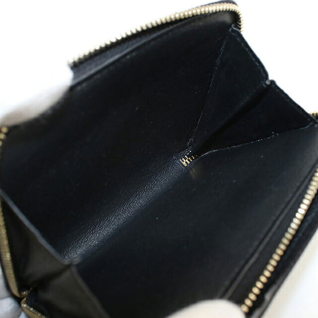 中古 サンローラン 二つ折り財布 二折財布 コンパクト レディース ブランド SAINT LAURENT YSLライン ラージジップウォレット 670285 ブラック USDSL119753011