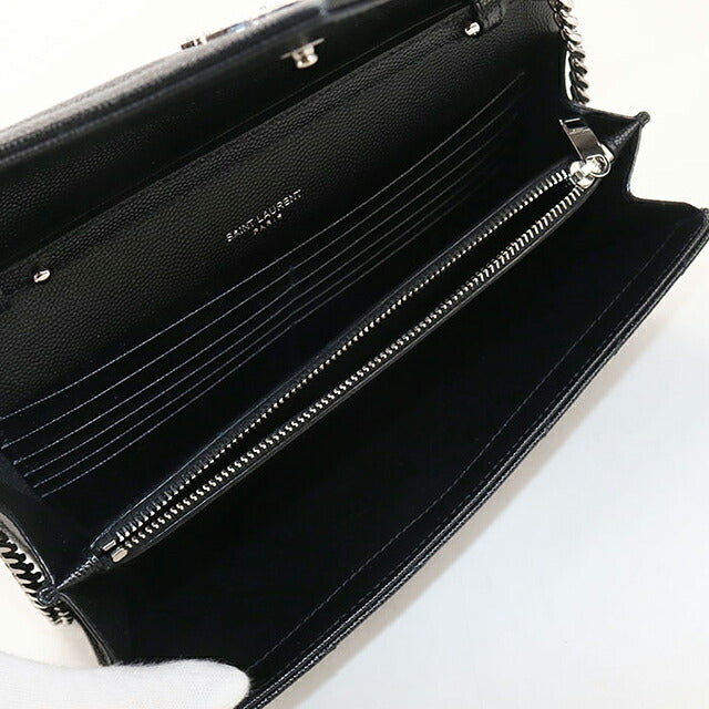 中古 サンローラン チェーンウォレット レディース ブランド SAINT LAURENT カサンドラ クラシック 377828 ブラック USDSL119866011