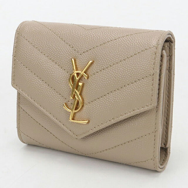 中古 サンローラン 三つ折り財布 三折財布 コンパクト レディース ブランド SAINT LAURENT カサンドラ マトラッセ マルチフォールドウォレット 692061 USDSL120084011
