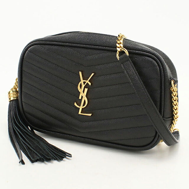 中古 サンローラン ショルダーバッグ レディース ブランド SAINT LAURENT ルー チェーン レザー 612579 ブラック USDSL120480011
