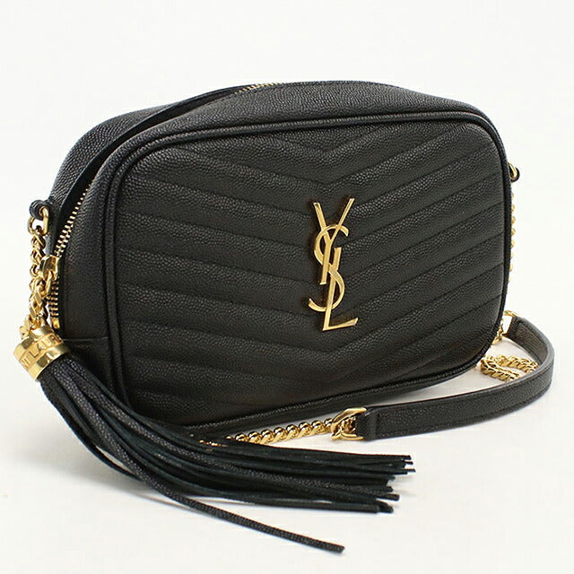 中古 サンローラン ショルダーバッグ レディース ブランド SAINT LAURENT ルー チェーン レザー 612579 ブラック USDSL120480011