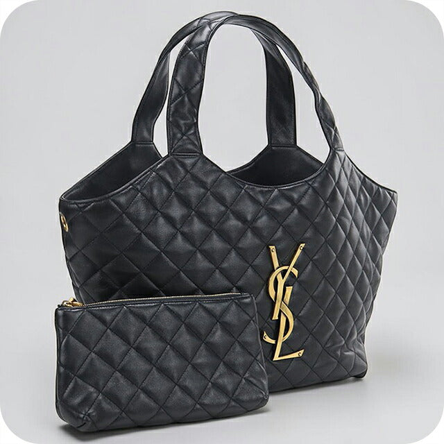 Used Saint Laurent tote bag ladies brand SAINT LAURENT Icar medium 858191 black USDSL120735011